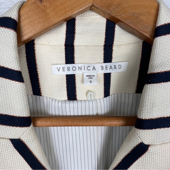 NEW VERONICA BEARD Empire Striped Double Breasted Style One-Button Dickey Jacket - Picture 6 of 10